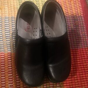 Klogs Classic Black Leather Slip-Ons